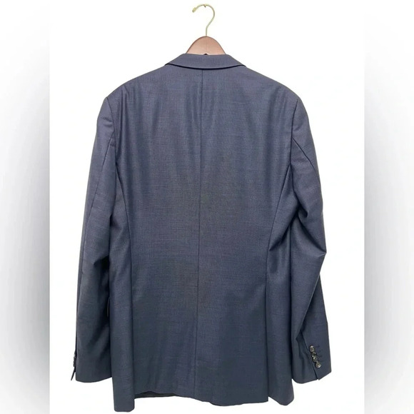Hugo Boss Blue Micro Check Suit Jacket Blazer Coat Super 100 Modern Fit Men 42 L - Picture 3 of 12